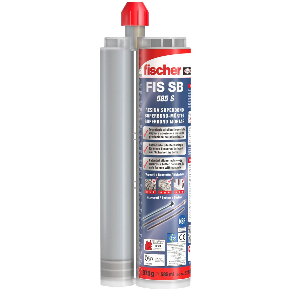 Химически анкер Fischer FIS SB 585 S, ETA, 585 мл / 520526 Химически анкер Fischer FIS SB 585 S, ETA, 585 мл / 520526